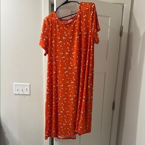 LuLaRoe Orange Floral Dress